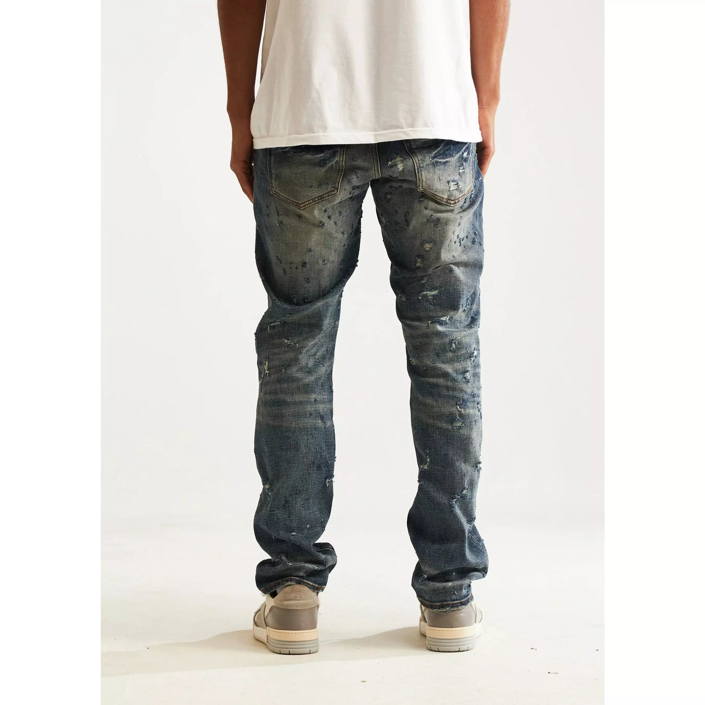 Embellish Owen (Straight) Ripped Blue Jeans (EMBH22-224)