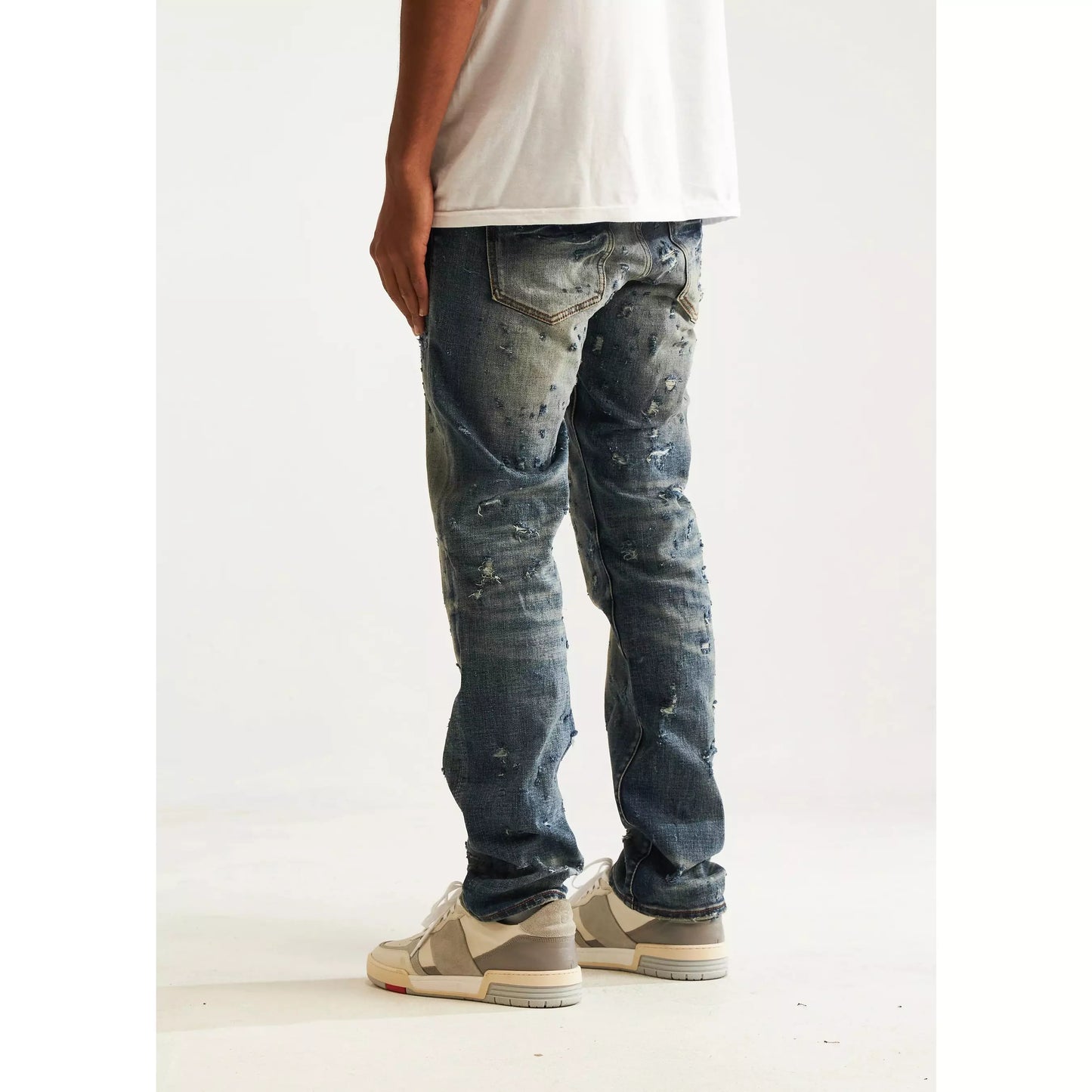 Embellish Owen (Straight) Ripped Blue Jeans (EMBH22-224)