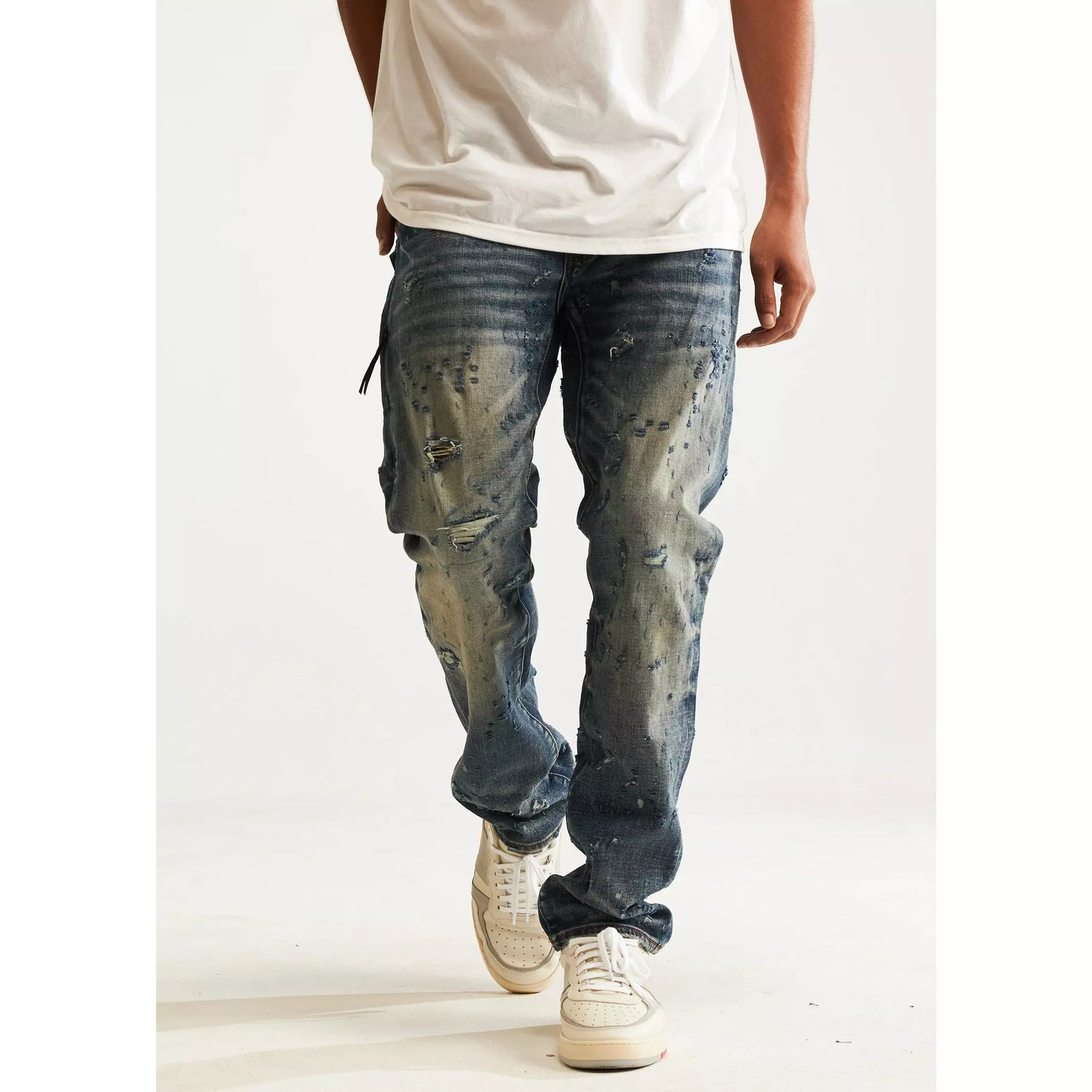 Embellish Owen (Straight) Ripped Blue Jeans (EMBH22-224)