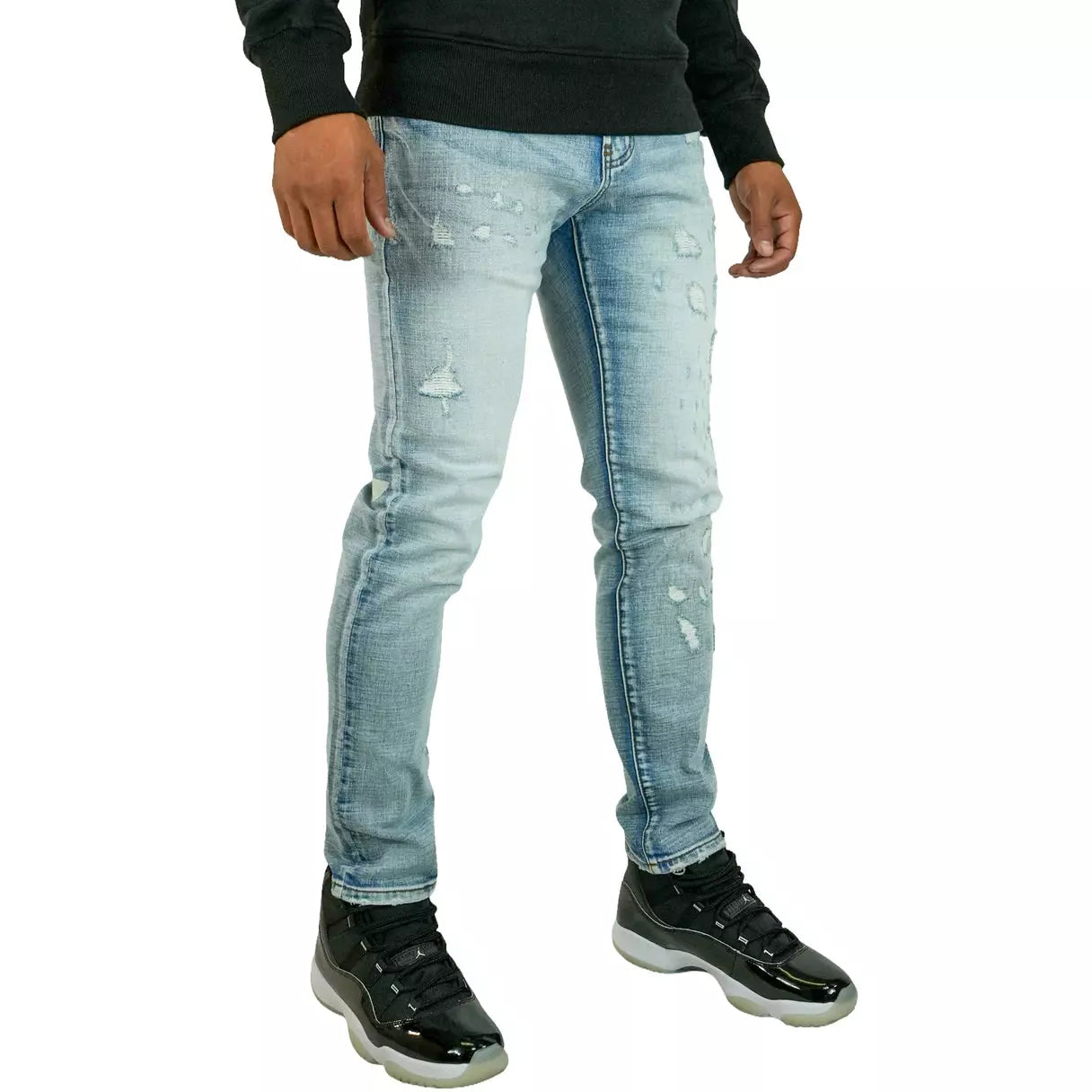 PREME Blue Indigo Ripped Jeans (PR-WB-1212)