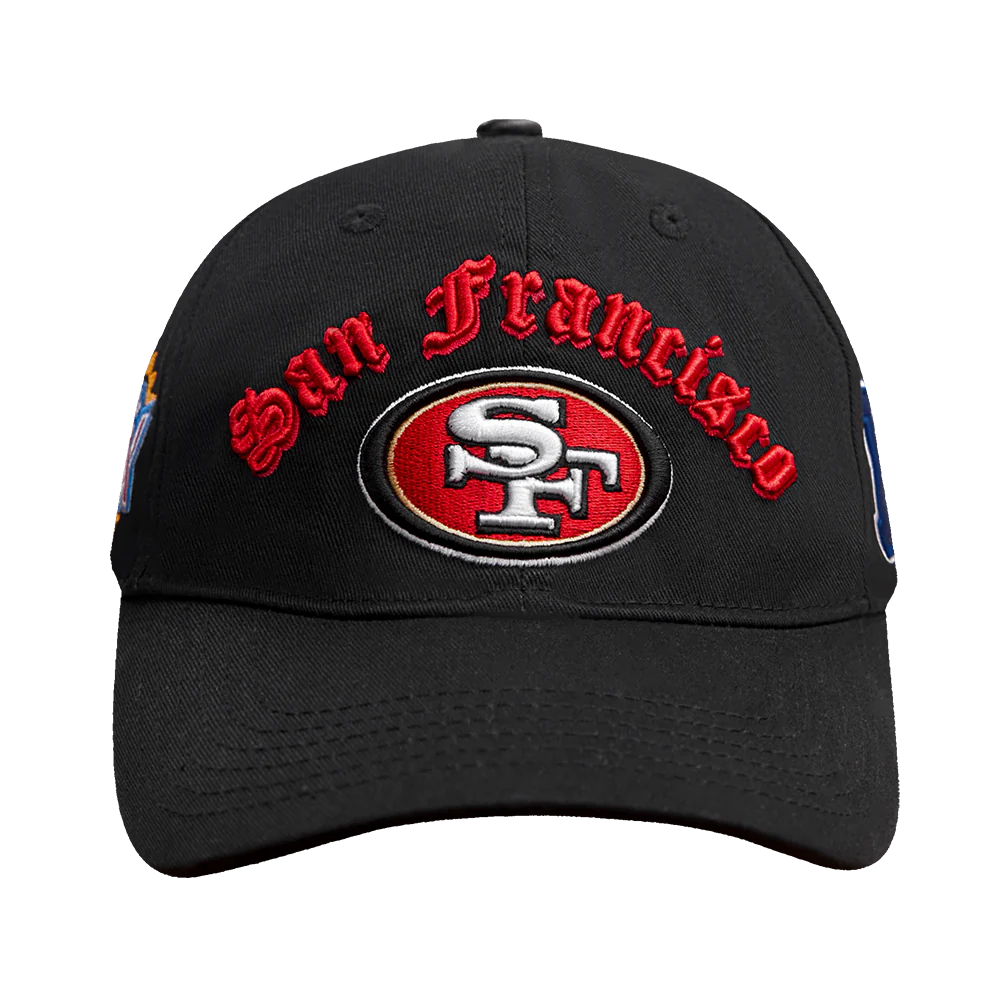 Black San Francisco 49ers Old English Dad Hat with Pro Standard Branding