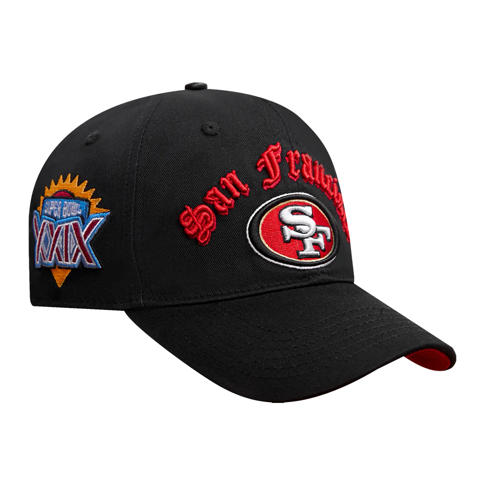 Black Pro Standard San Francisco 49ers Old English Dad Hat with embroidered team logo
