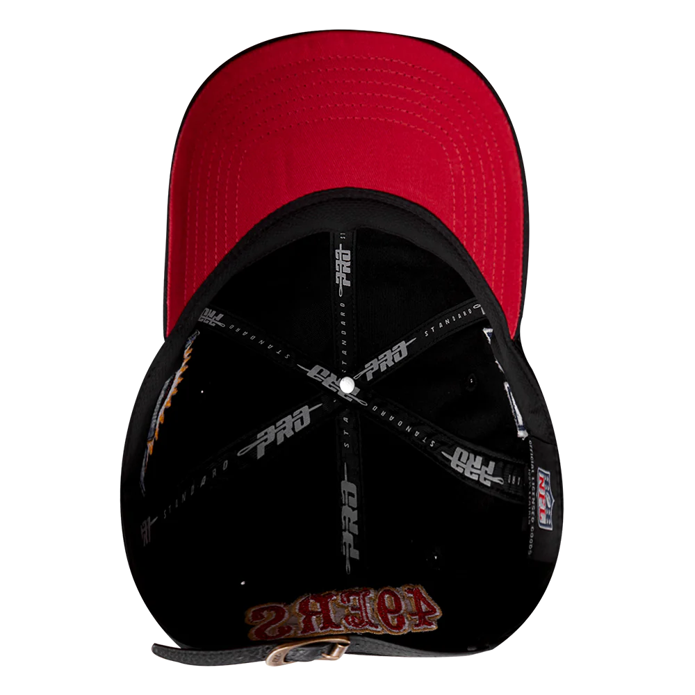 Black Pro Standard San Francisco 49ers Old English Dad Hat with iconic team logo embroidered on the front