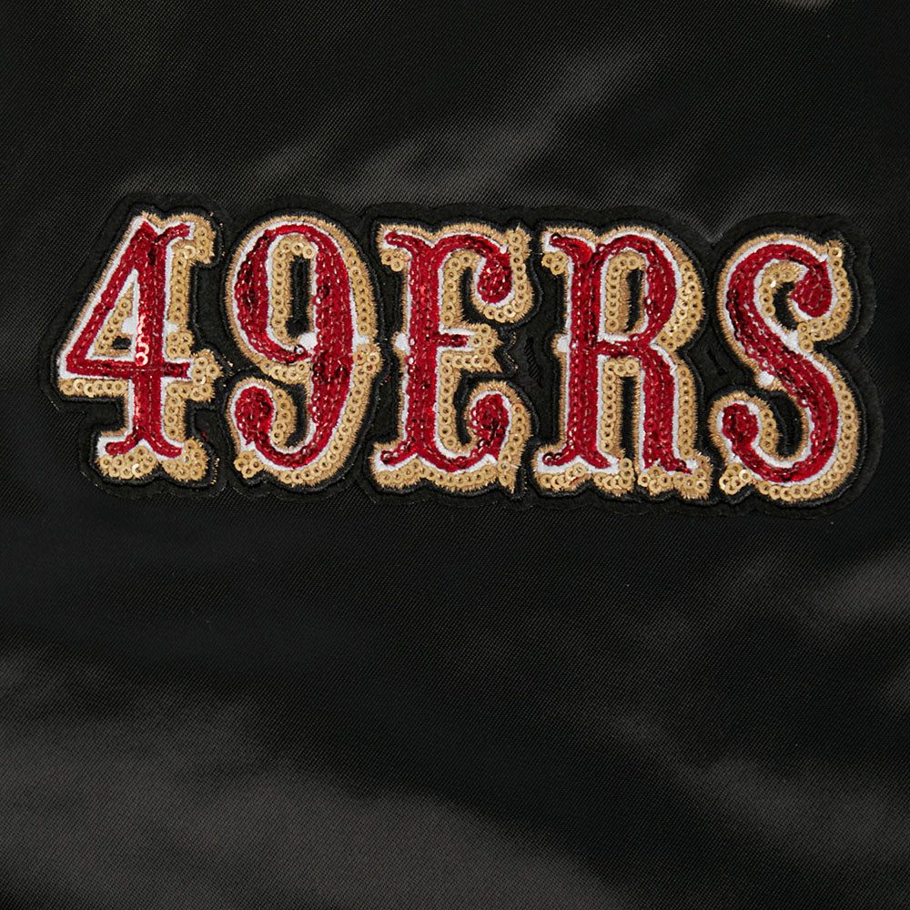 Pro Standard San Francisco 49ers Game Day Classics Women's Satin Jacket - Black (FS4U410544-BLK)