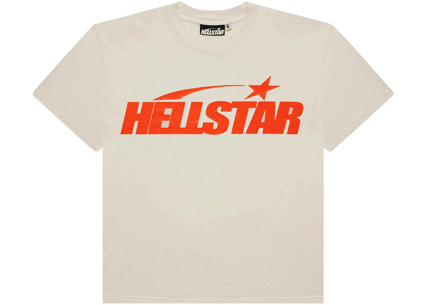 HELLSTAR Classic Tee in White with Orange Regular Print on Front