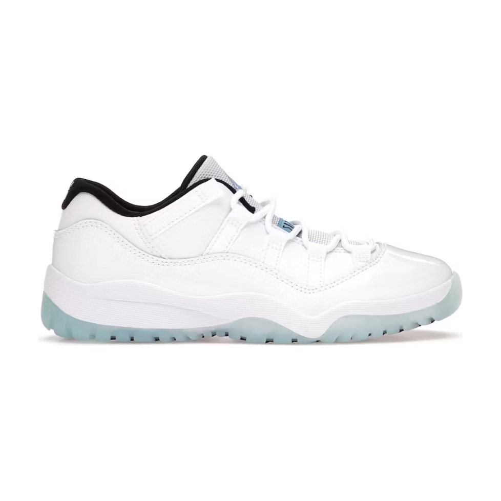 Jordan 11 Retro Low - Legend Blue (PS) kids' basketball shoes with iconic high-top design and classic blue and white colorway