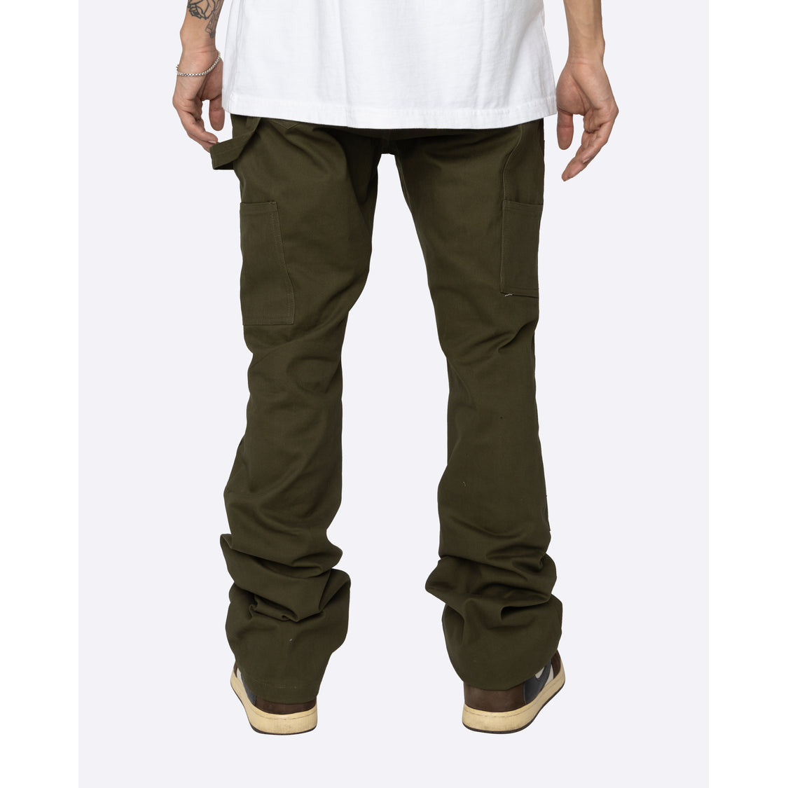 Stylish EPTM Olive NU Carpenter Pants (EP10286) with a relaxed fit and multiple pockets