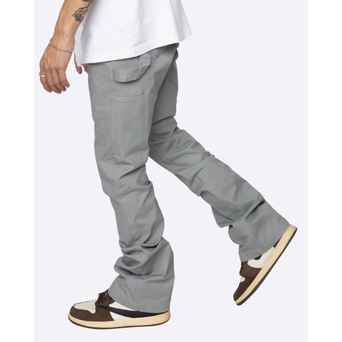 Men's EPTM Grey NU Carpenter Pants (EP10288) with pockets and drawstring waist