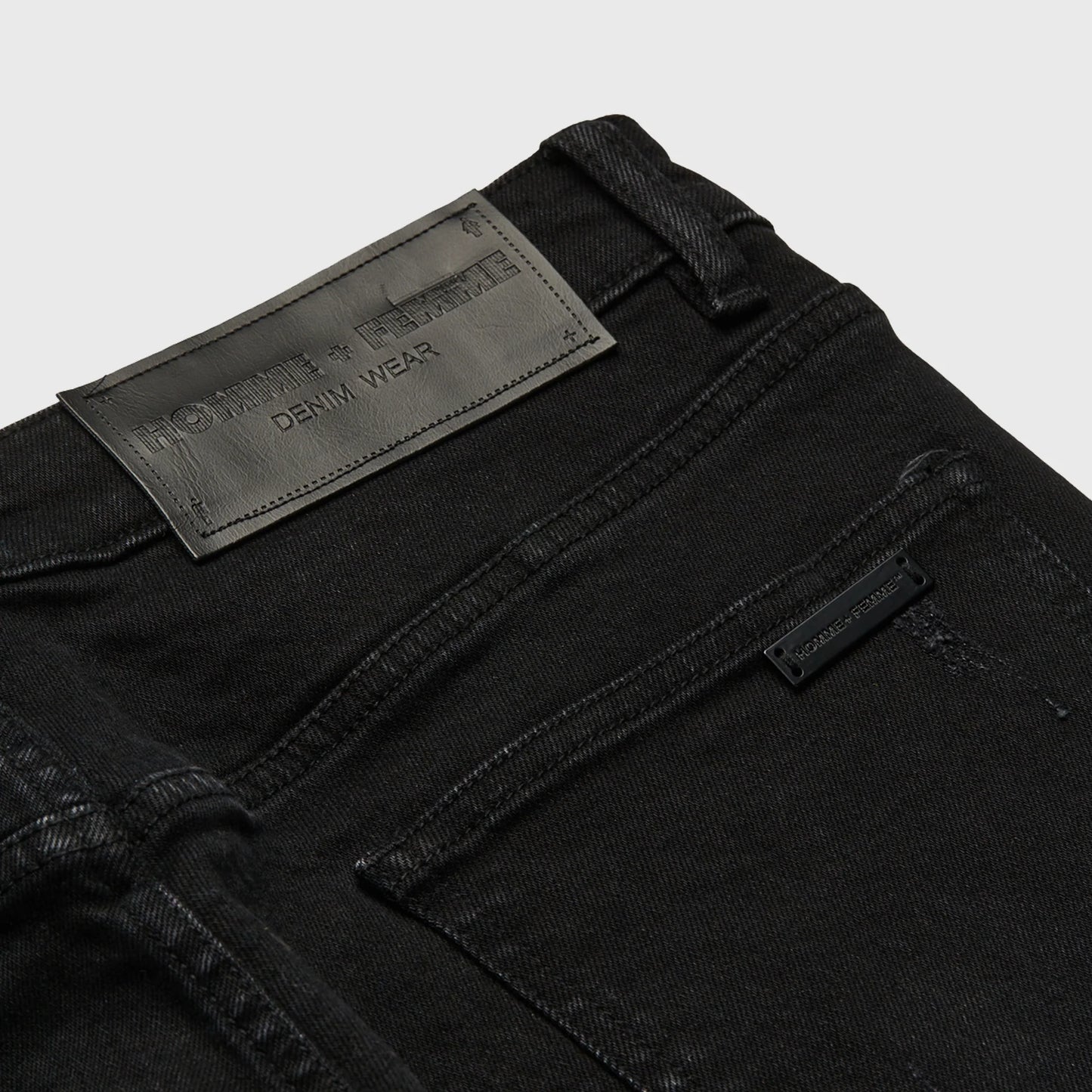 Homme + Femme Letterman Denim Black w/Black