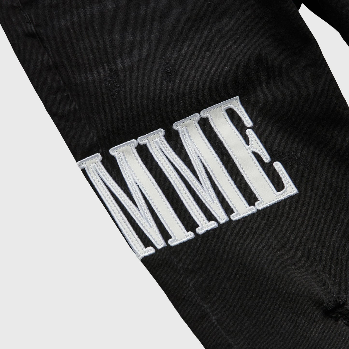 Unisex Homme + Femme Letterman Denim Black with White detailing