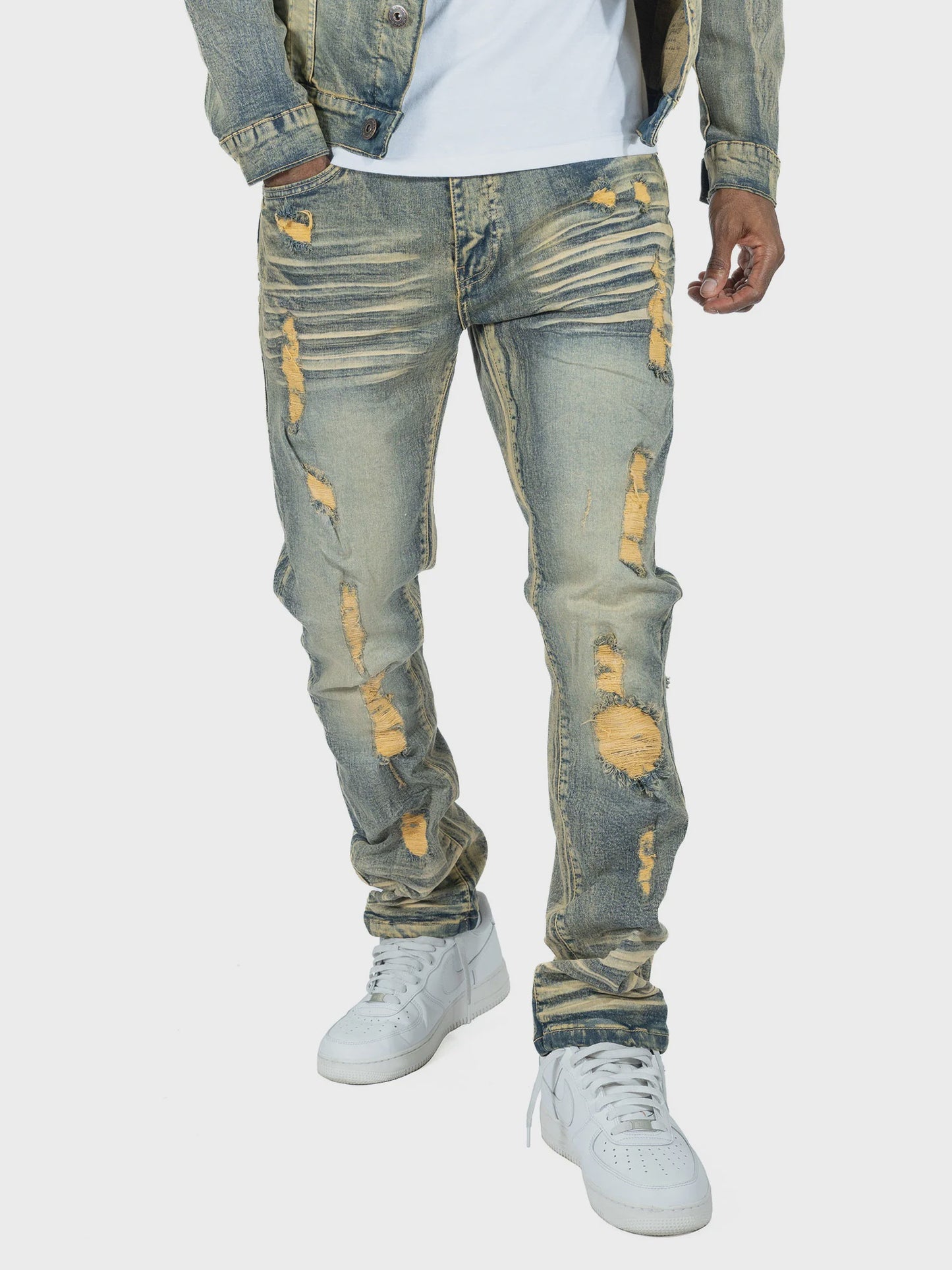 Makobi Moreli Dirt Denim Jeans featuring stylish distressed detailing and a comfortable fit