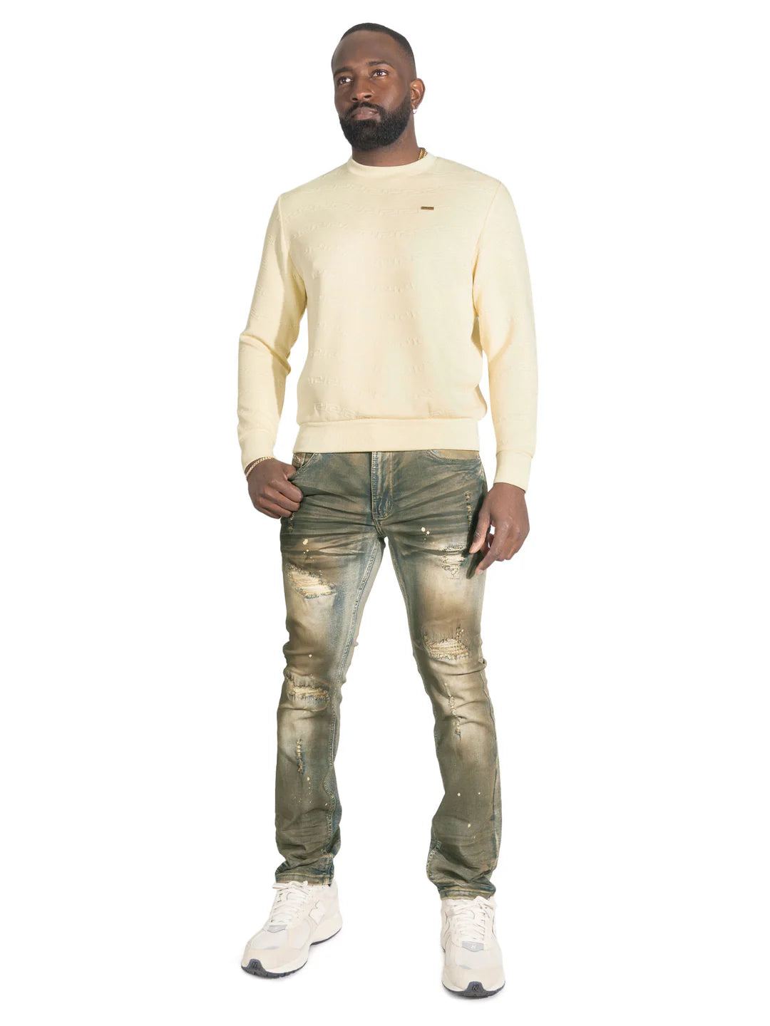 Makobi Lorenzino Antique Wash Ripped Denim Jeans (M1918)