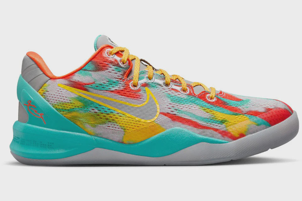 Nike Kobe 8 Protro - Venice Beach (GS) (2024) (HF7319-001) basketball shoes for kids in black, grey, and multi-color design