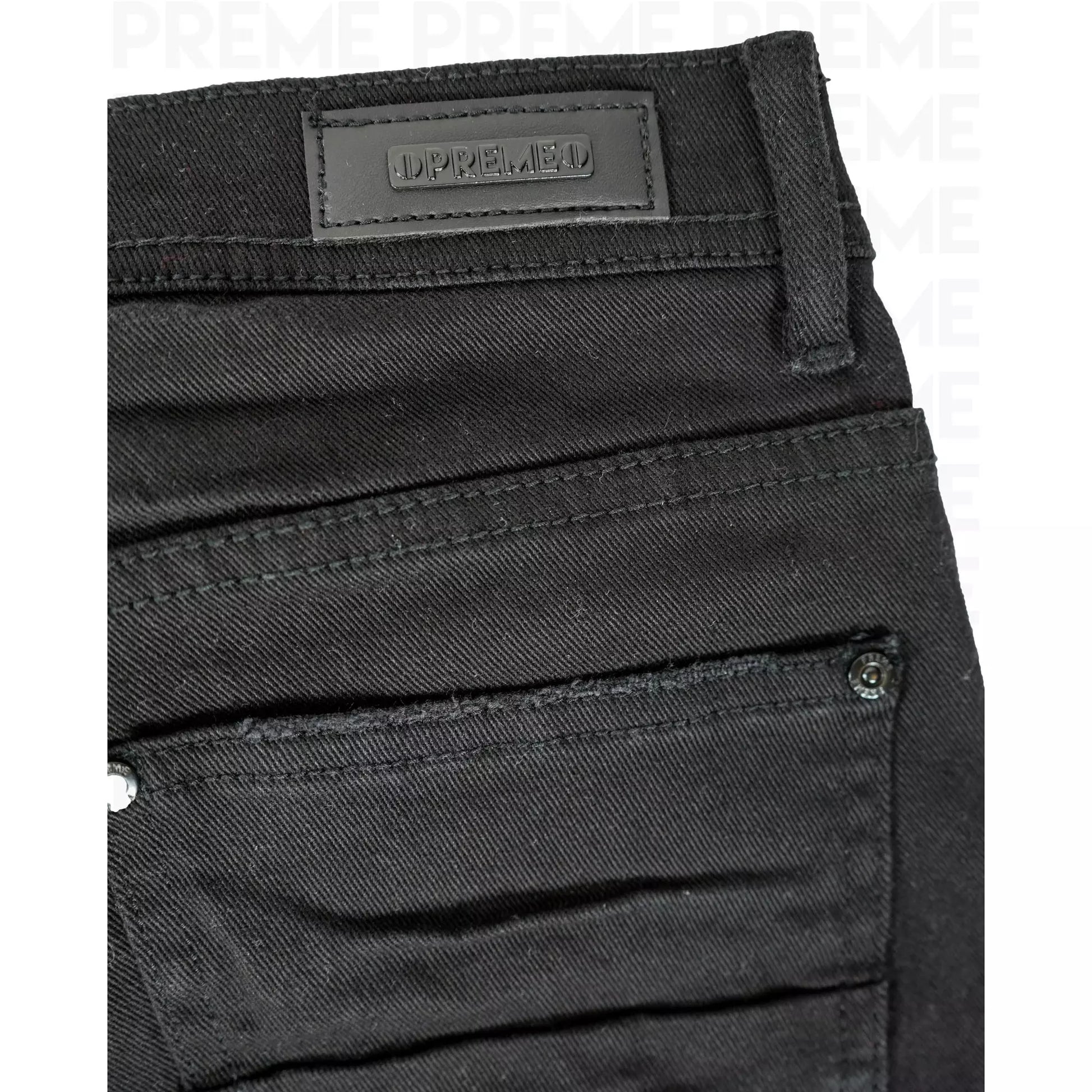 PREME Skull Middle Finger Black Jeans (PR-WB-856) - edgy and stylish denim featuring skull and middle finger design