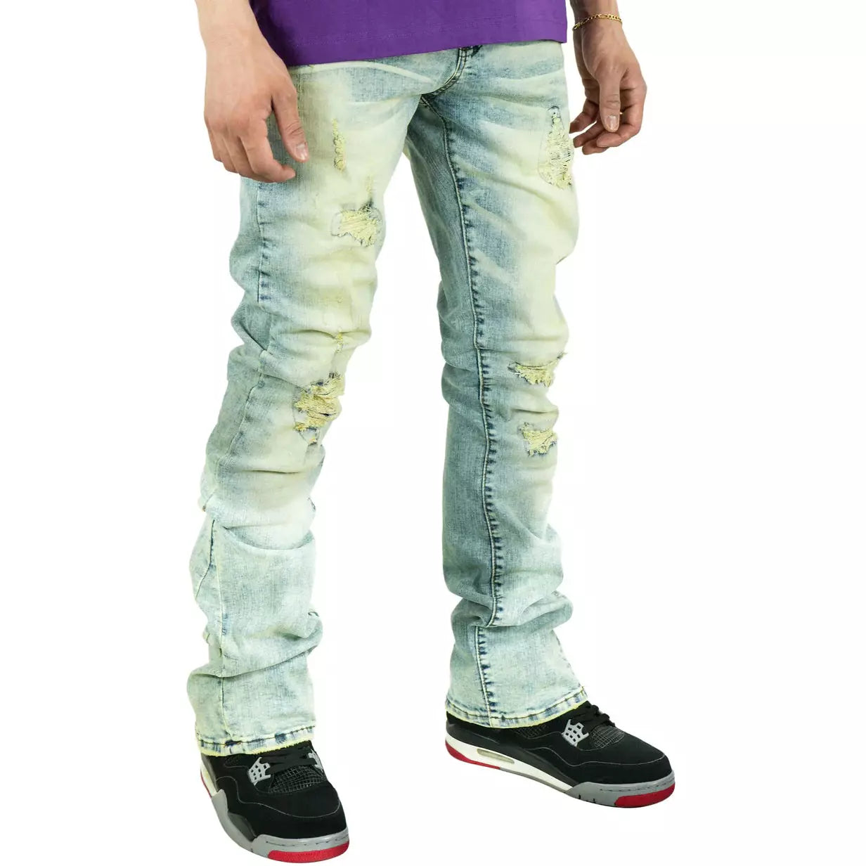PREME Desert Indigo Flare Jeans w/Tears (PR-WB-958)