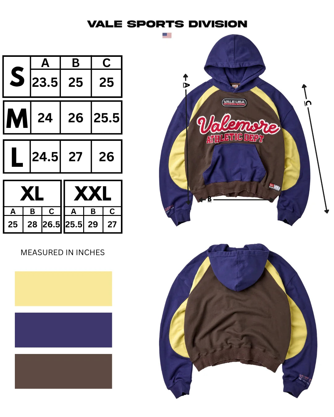 Vale "Smores" Blue/Brown Pullover Hoodie