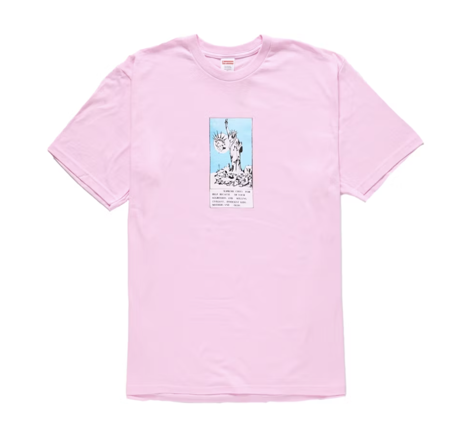 Light pink Supreme Liberty Tee from the FW24 collection, a stylish and comfortable addition to your wardrobe