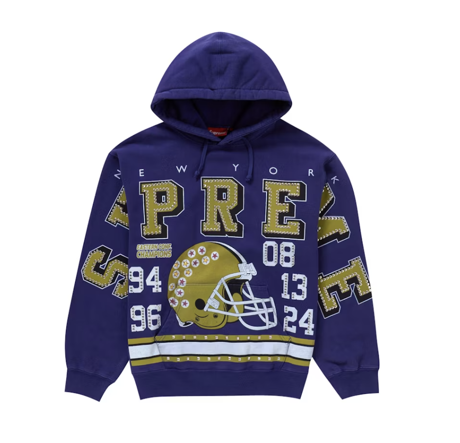 Supreme Champions Studded Hoodie - Purple (SS24) with stylish design and comfortable fit