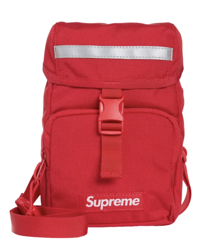 Stylish and durable Supreme Camera Bag in vibrant red color (FW24) with adjustable strap and multiple compartments for photographers on the go