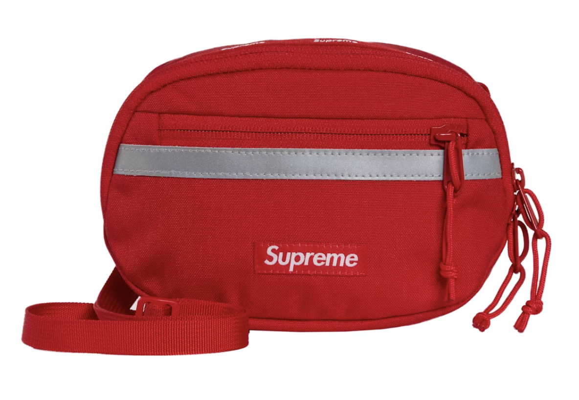 Stylish and versatile Supreme Mini Side Bag in red, perfect for FW24 season