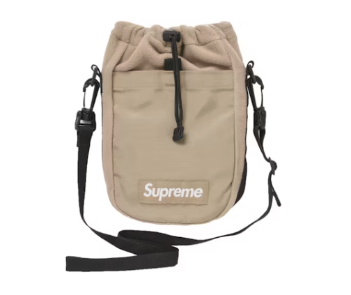 Stylish and versatile Supreme Polartec Sling Bag in Taupe for FW24 season, perfect for urban explorers and outdoor enthusiasts