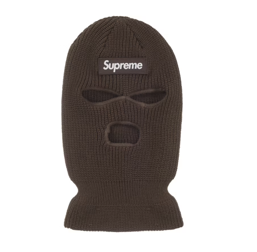 Supreme Box Logo Balaclava in brown color from Fall/Winter 24 collection