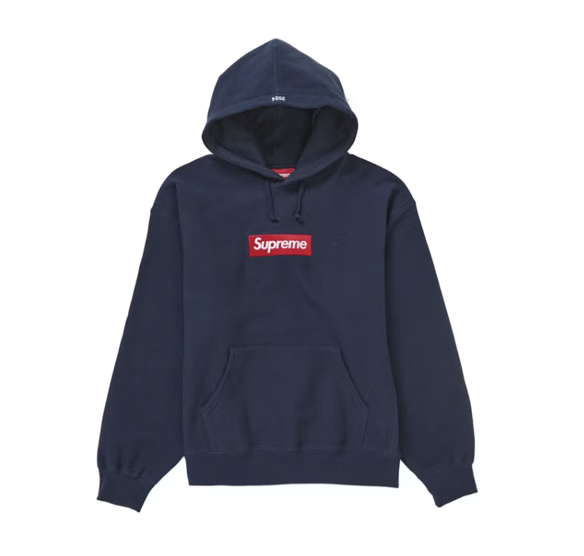 Supreme Box Logo Hoodie in Navy from Fall/Winter 24 Collection