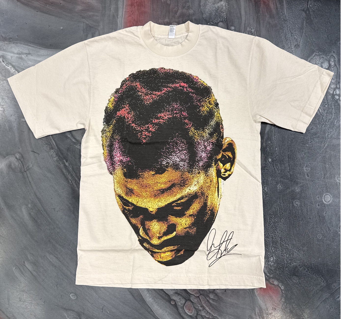 Vintage Demand Dennis Rodman Big Head Tee in Cream color, a stylish and unique fashion statement for basketball fans and vintage enthusiasts