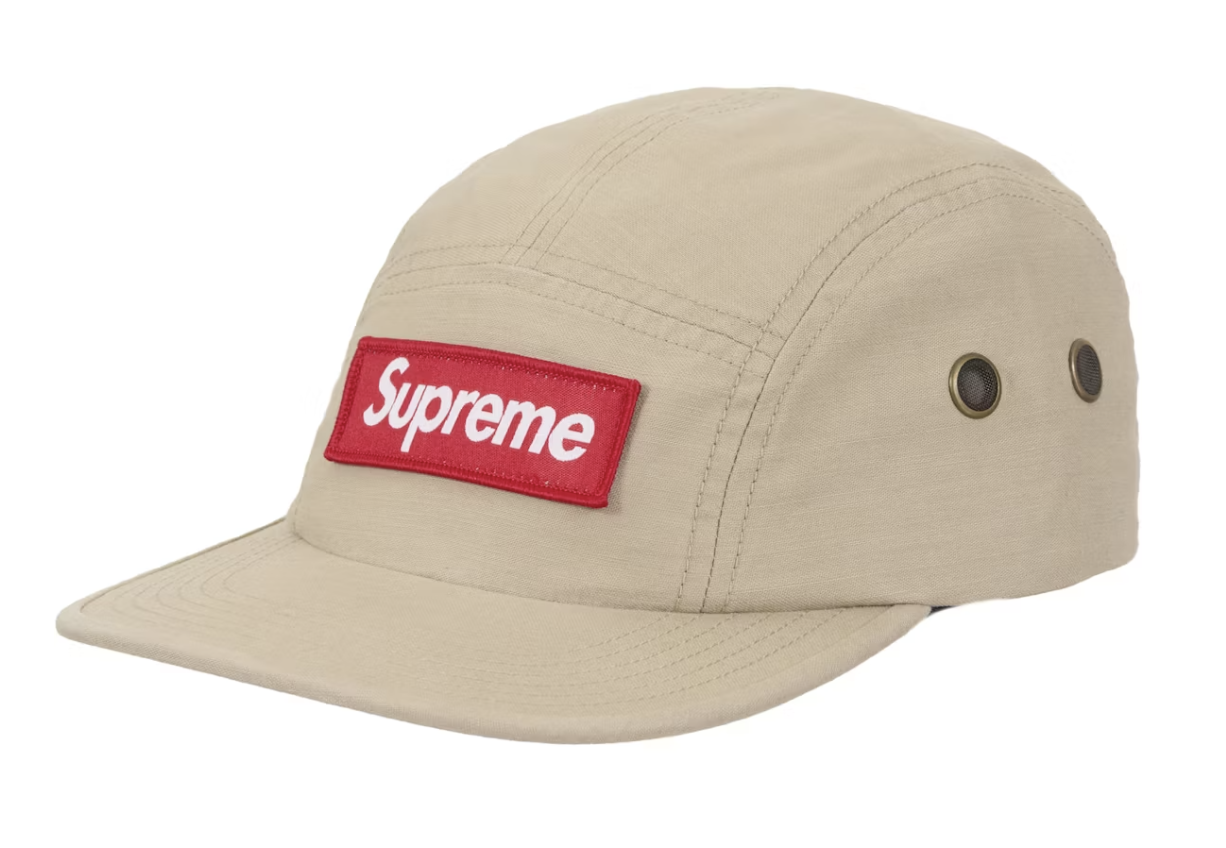 Supreme Military Camp Cap in Tan with SS25 Brand New Deadstock
