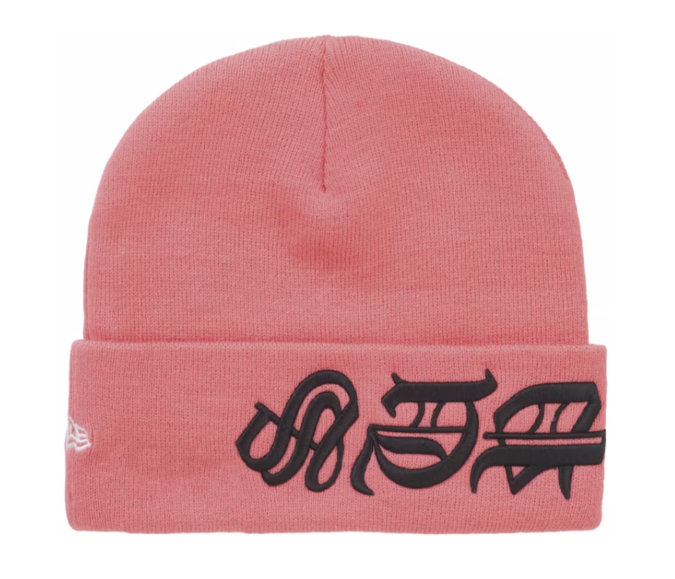 Supreme New Era Blackletter Beanie - Watermelon SS25 Deadstock Product Image