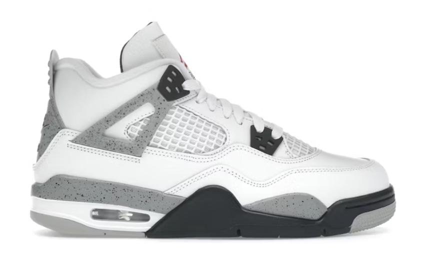 Brand new Jordan 4 Retro White Cement (GS) 2025 sneaker with stylish design and deadstock condition