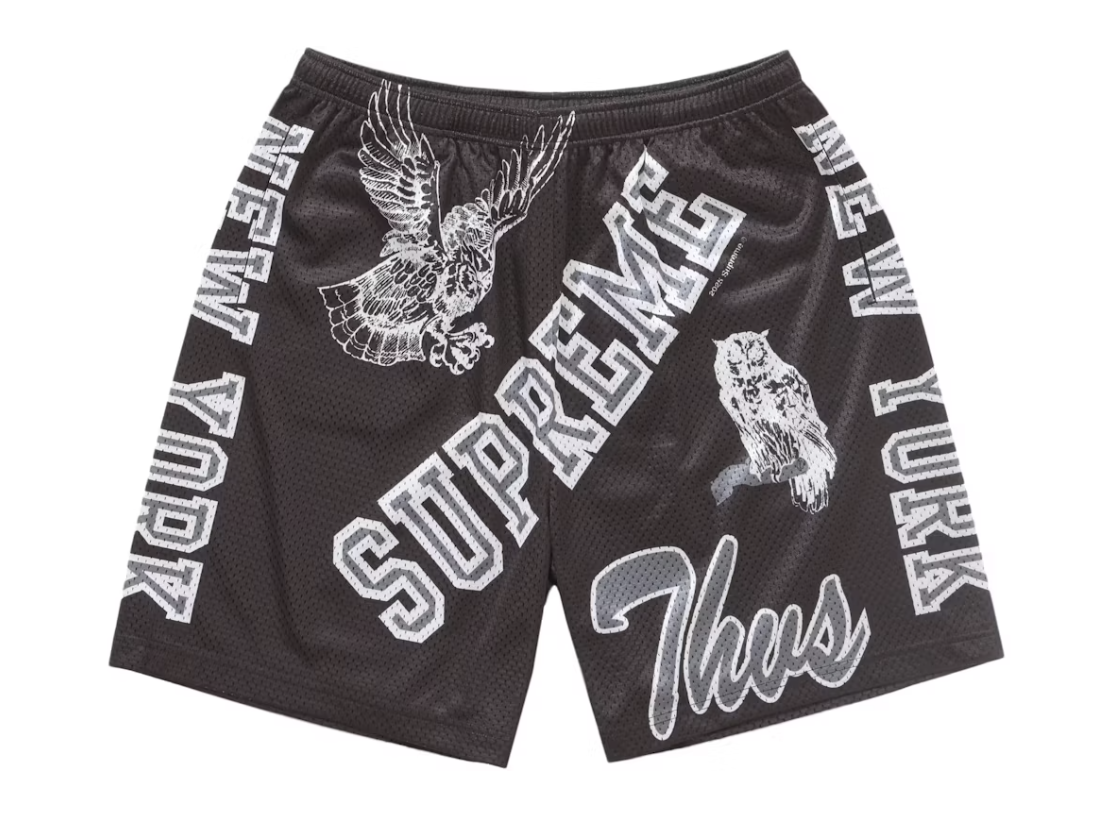 Black Supreme Varsity Mesh Short SS25, brand new deadstock athletic apparel