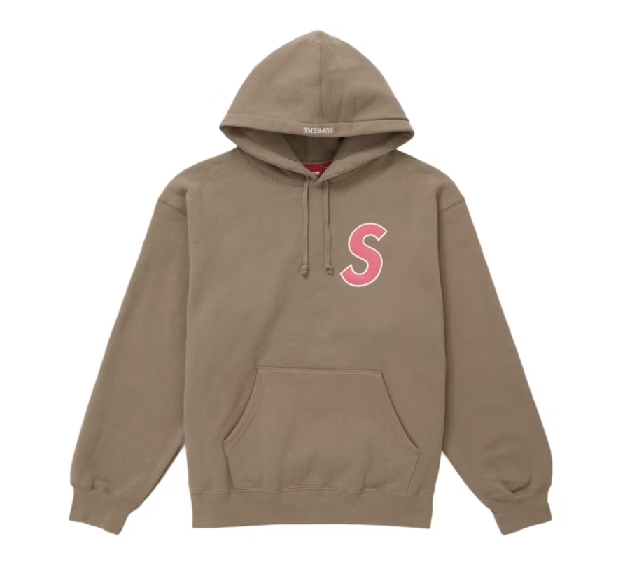 Supreme S Logo Hoodie Dusty Brown SS25 Streetwear – Fresh Society