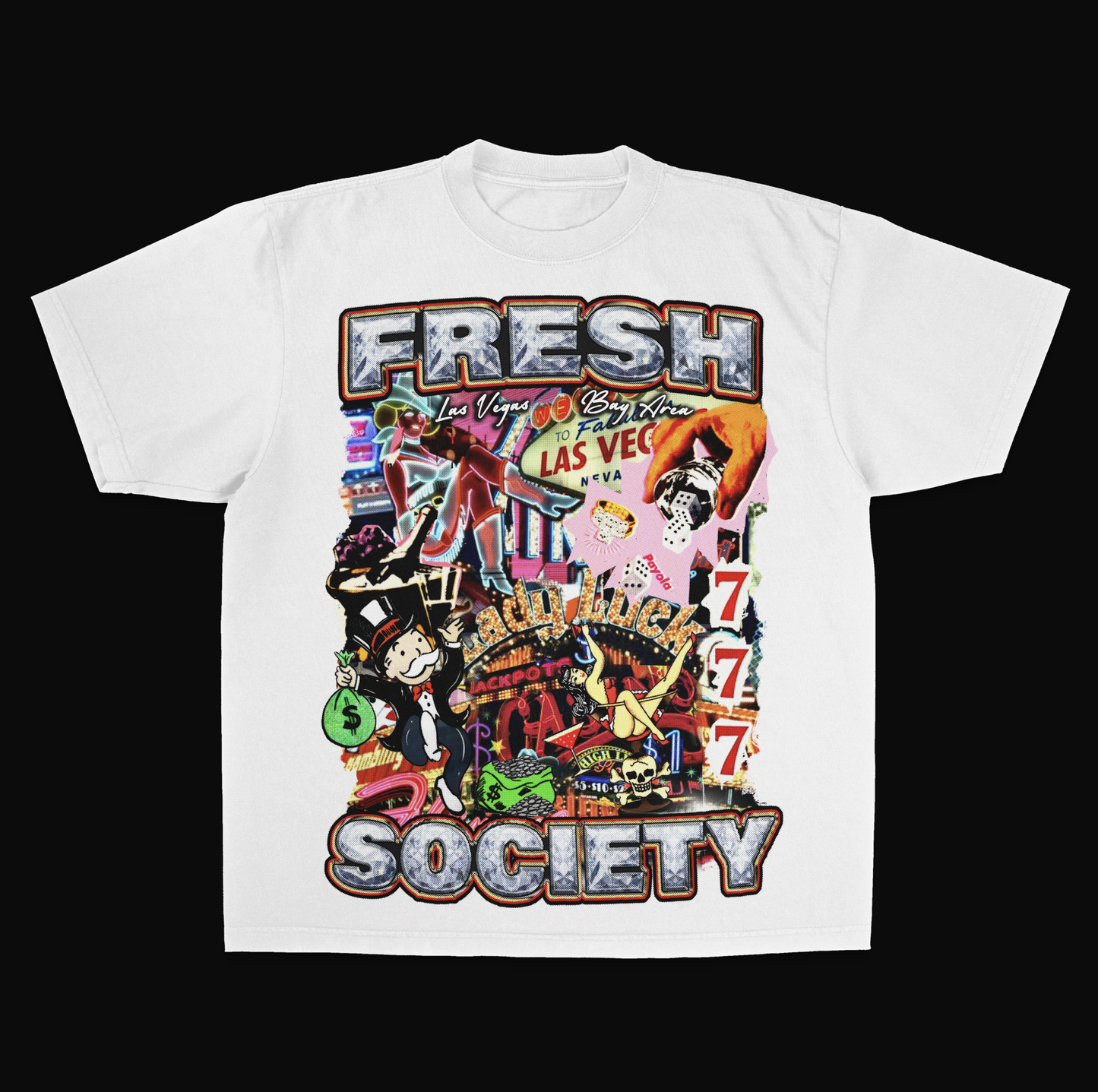 Premium white T-shirt featuring Sneaker Con 2025 front and back designs in a stylish event setting