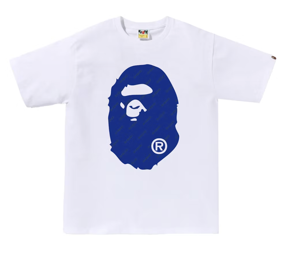 White BAPE Hexagram Ape Head T-shirt from SS24 with deadstock condition and product code 1K30-110-034
