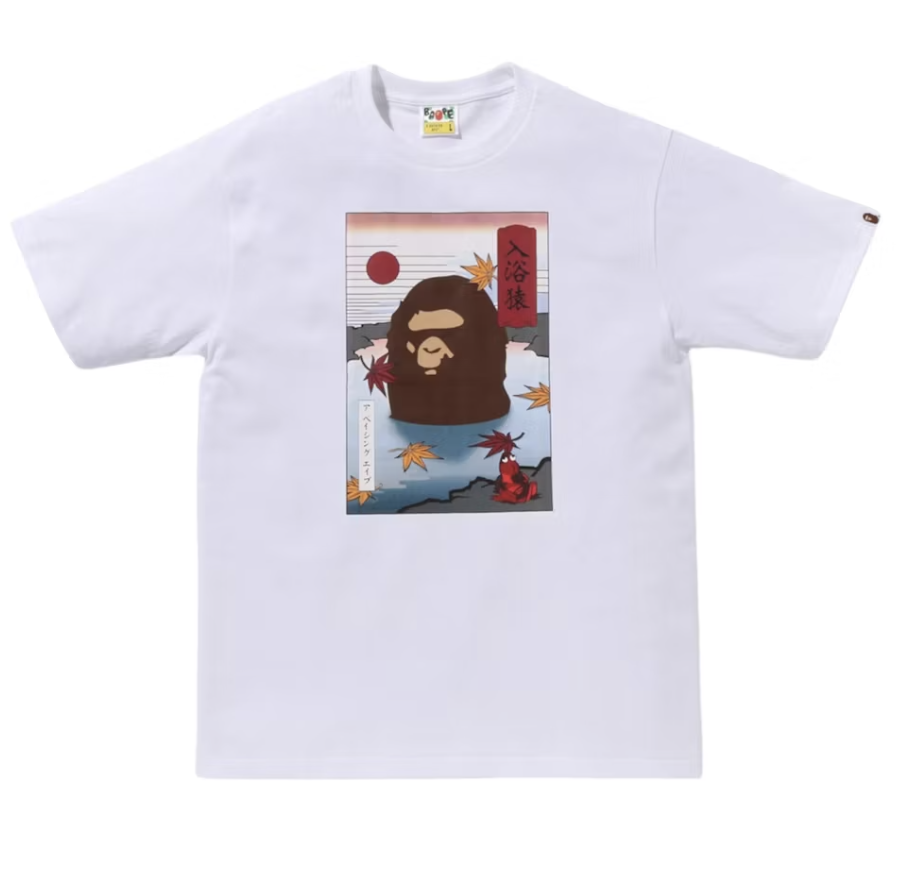 White BAPE Japan Autumn Tee from SS25 collection, deadstock and in pristine condition
