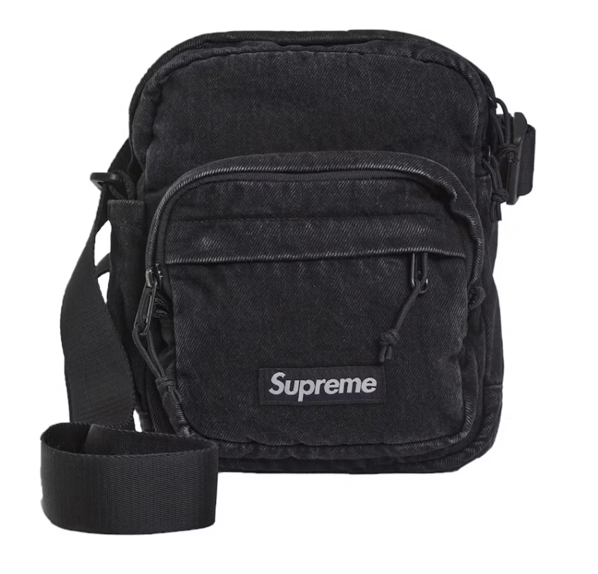 Supreme Denim Shoulder Bag - Black (FW25) – Fresh Society