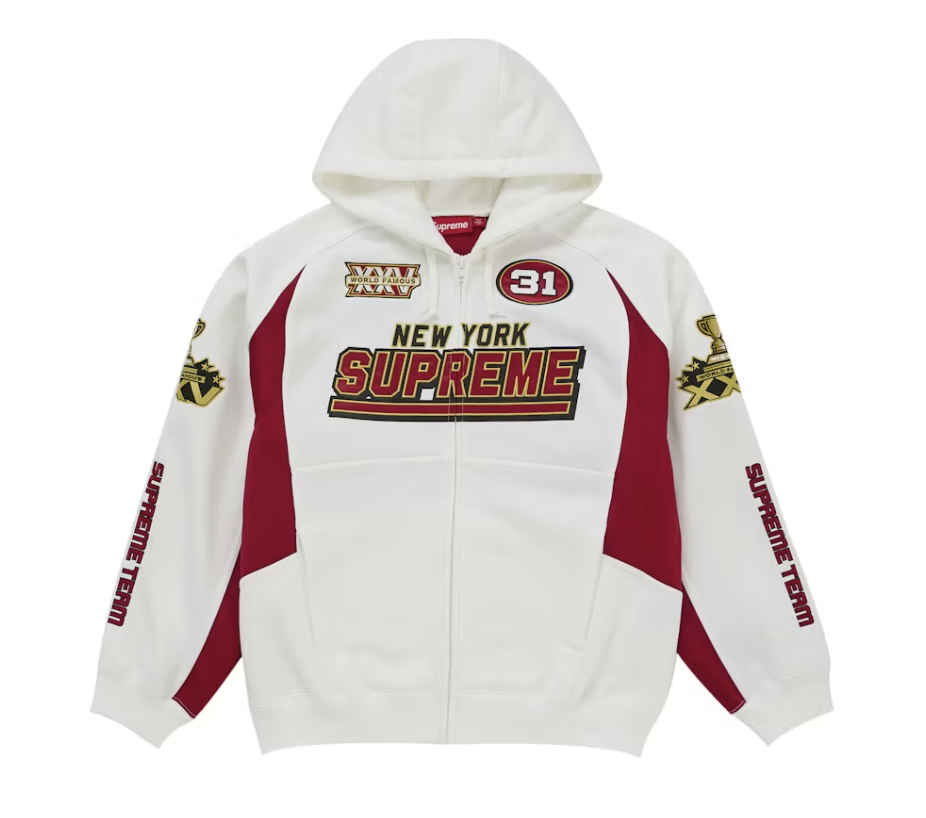 Supreme Football Zip Up Hoodie - White (FW25)