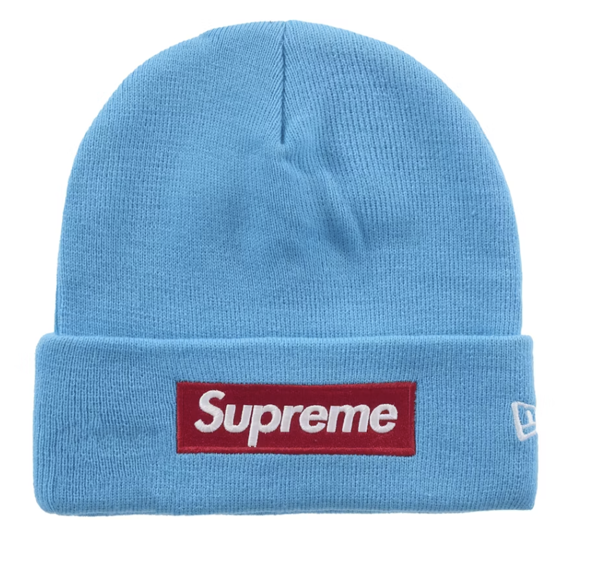 Supreme New Era Box Logo Beanie - Cyan (FW25)
