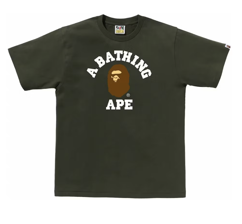 BAPE College Tee - Olive Drab
