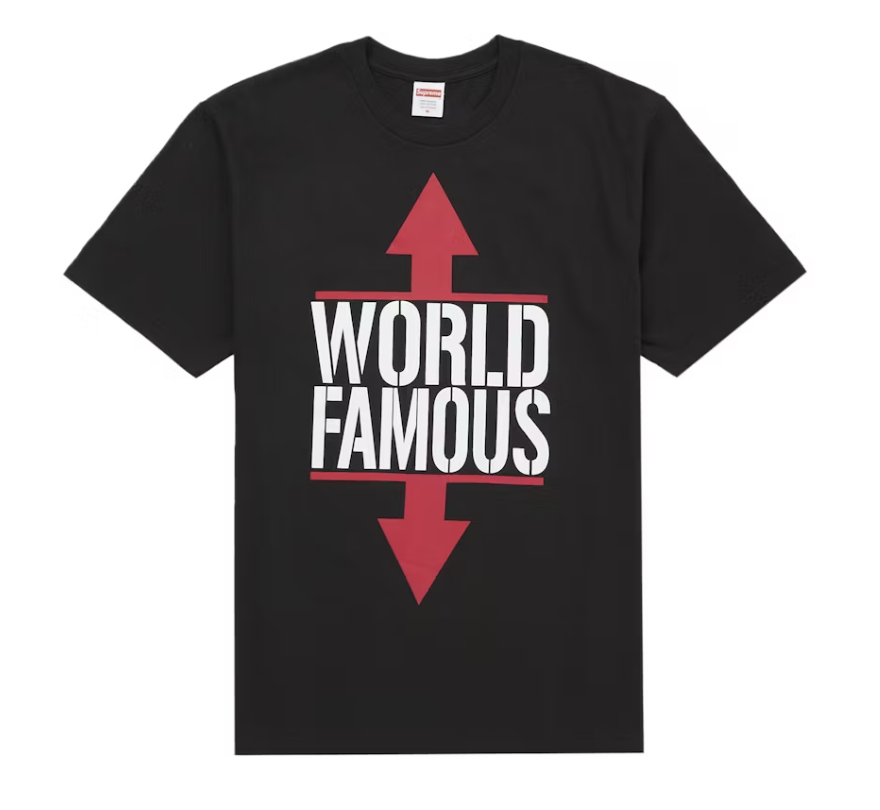 Supreme World famous supreme team Tシャツ Supreme World Famous Tee - Black (SS26) – Fresh Society
