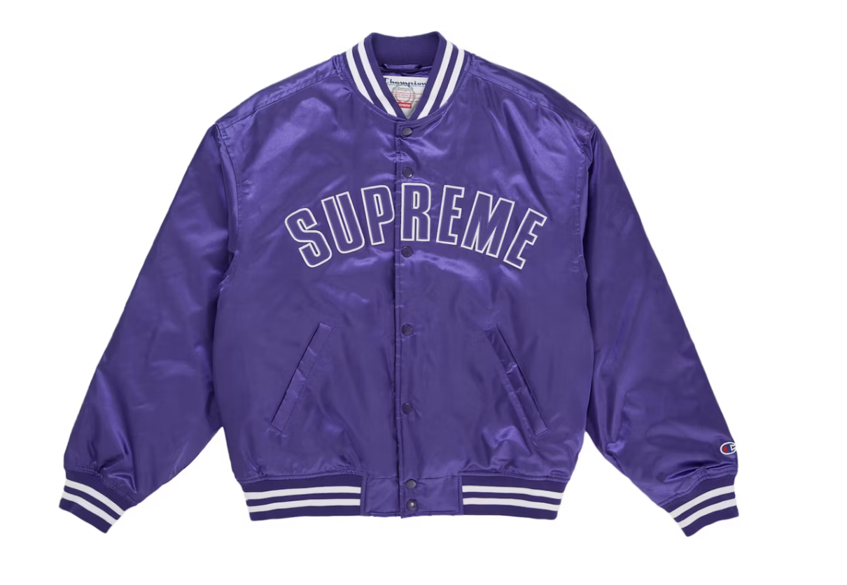 Supreme Champion Satin Varsity Jacket - Purple (SS26)