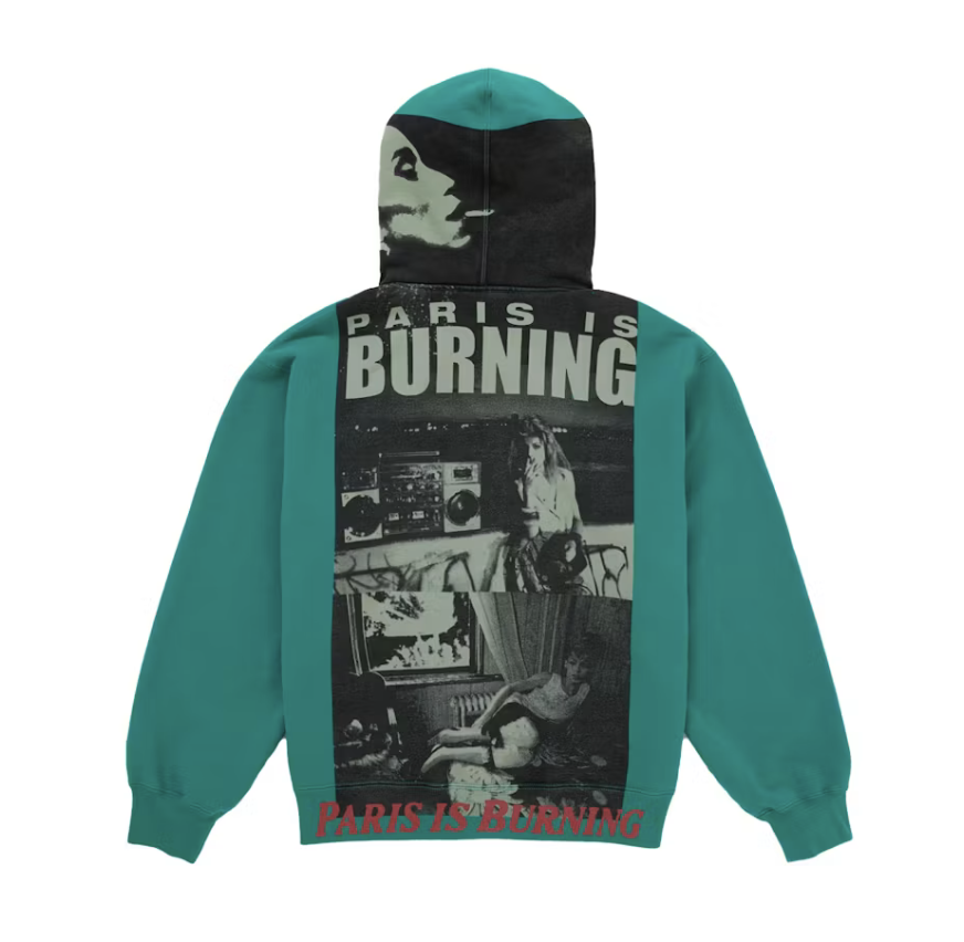 Supreme Paris Is Burning Zip Up Hoodie - Green (SS26)