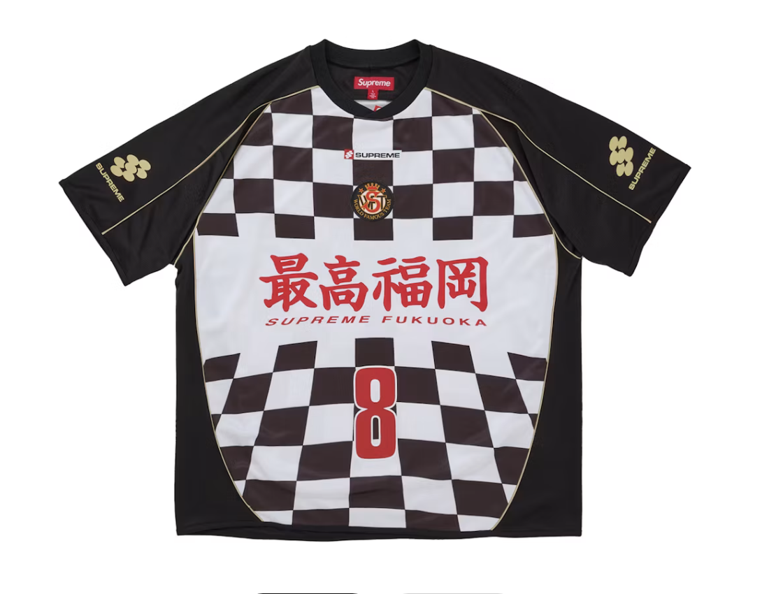 Supreme Checkerboard Soccer Jersey - Black (SS26)