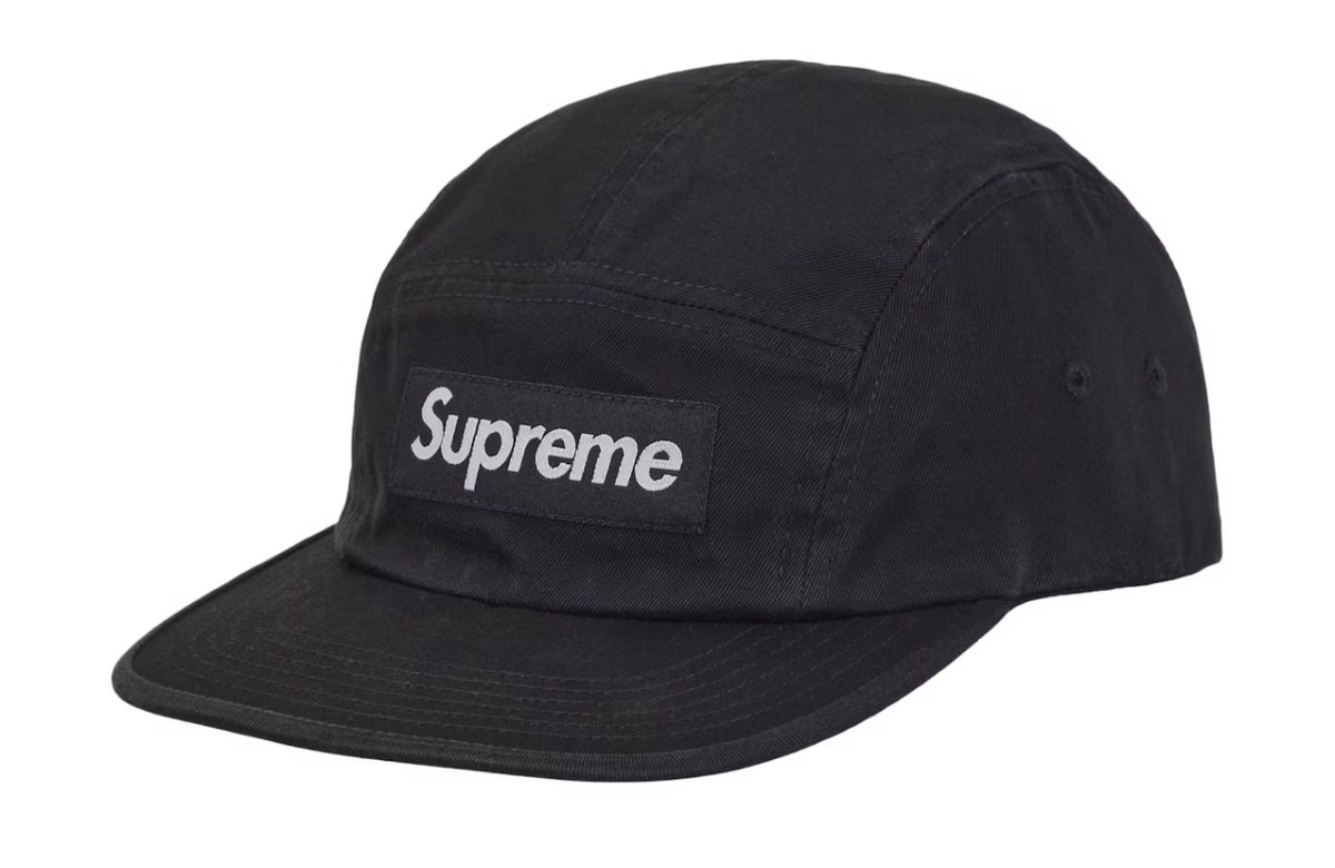 Supreme Washed Chino Twill Camp Cap - Black (FW26)