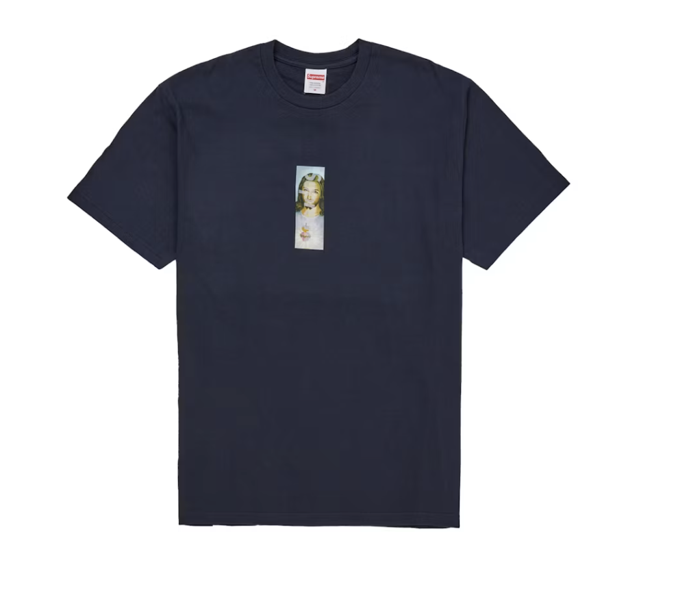 Supreme Supreme Prayer Card Box Logo Tee - Navy (FW26)