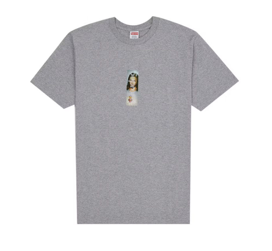 Supreme Supreme Prayer Card Box Logo Tee - Heather Grey (FW26)