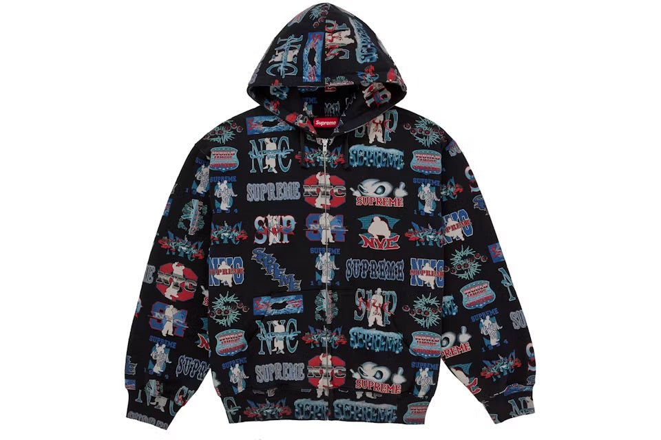 Supreme Flash Zip Up Hoodie - Black (SS26)