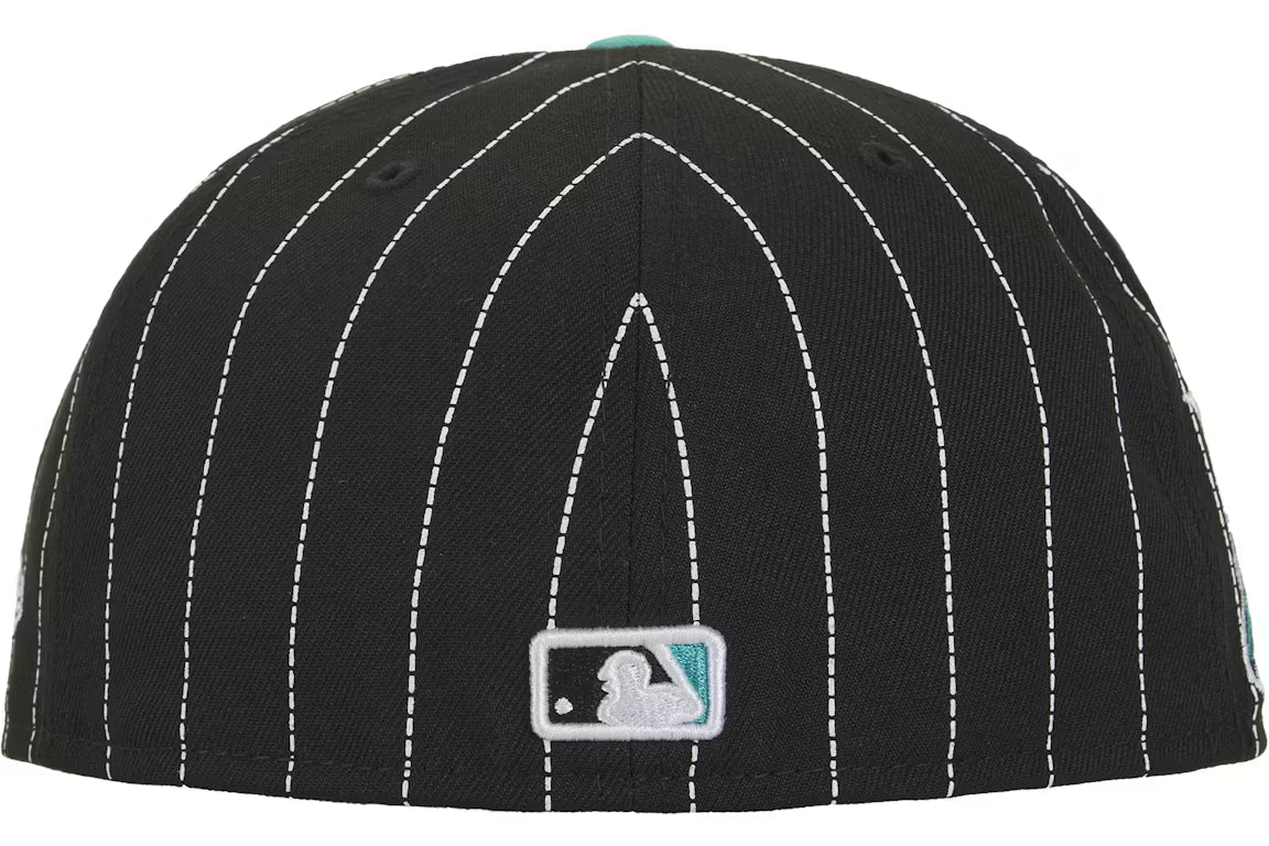 Supreme MLB Teams Box Logo New Era 59Fifty Fitted Hat - Black Pinstripe (FW25)