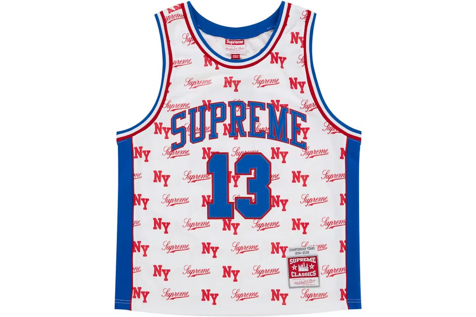 Supreme Mitchell & Ness Monogram Basketball Jersey - White (SS26)
